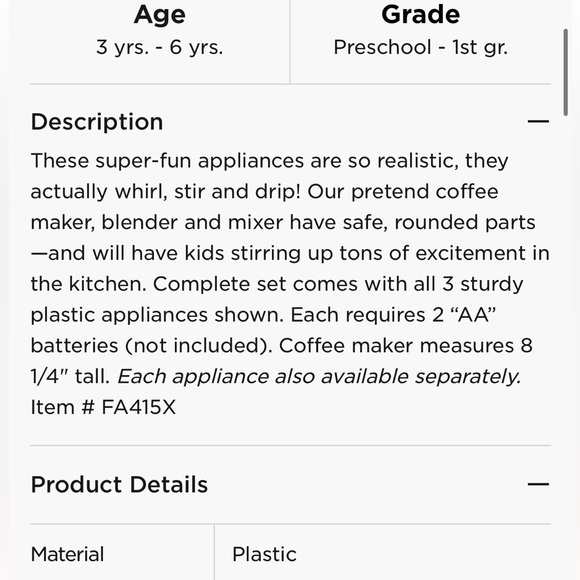 Lakeshore Learning Set Kids Toy Kitchen Appliances Blender Coffee Maker Mixer. - Picture 12 of 13